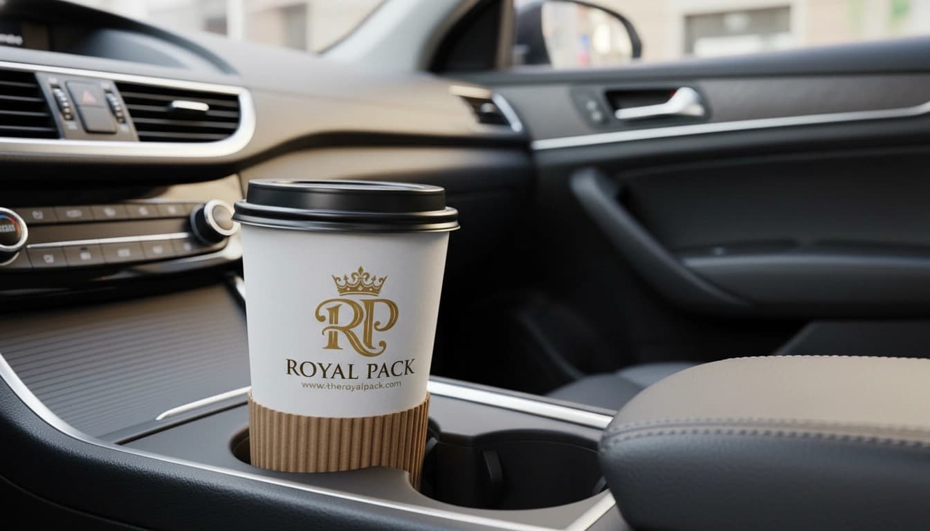 Corporate branded paper cups for professional office settings