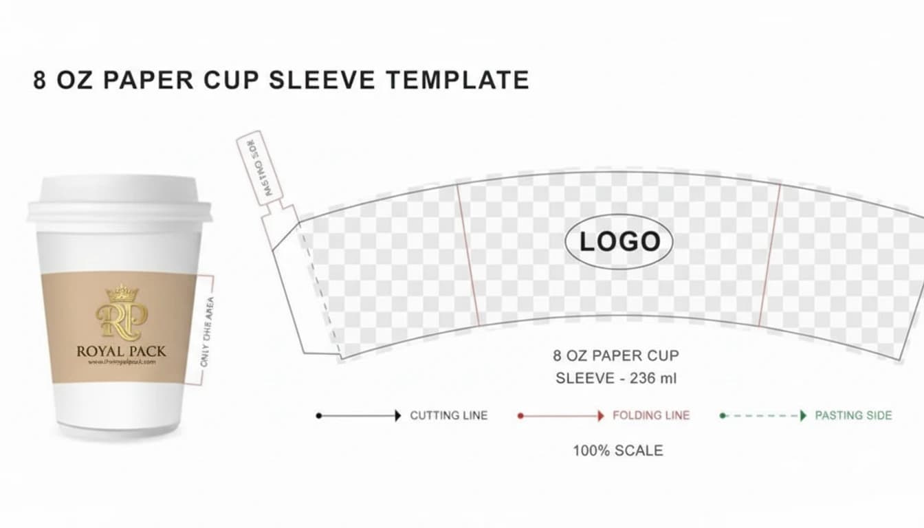 Custom paper cup sleeves for hot beverages
