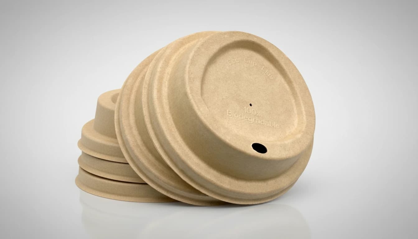 Eco-friendly paper lid on coffee takeaway cup