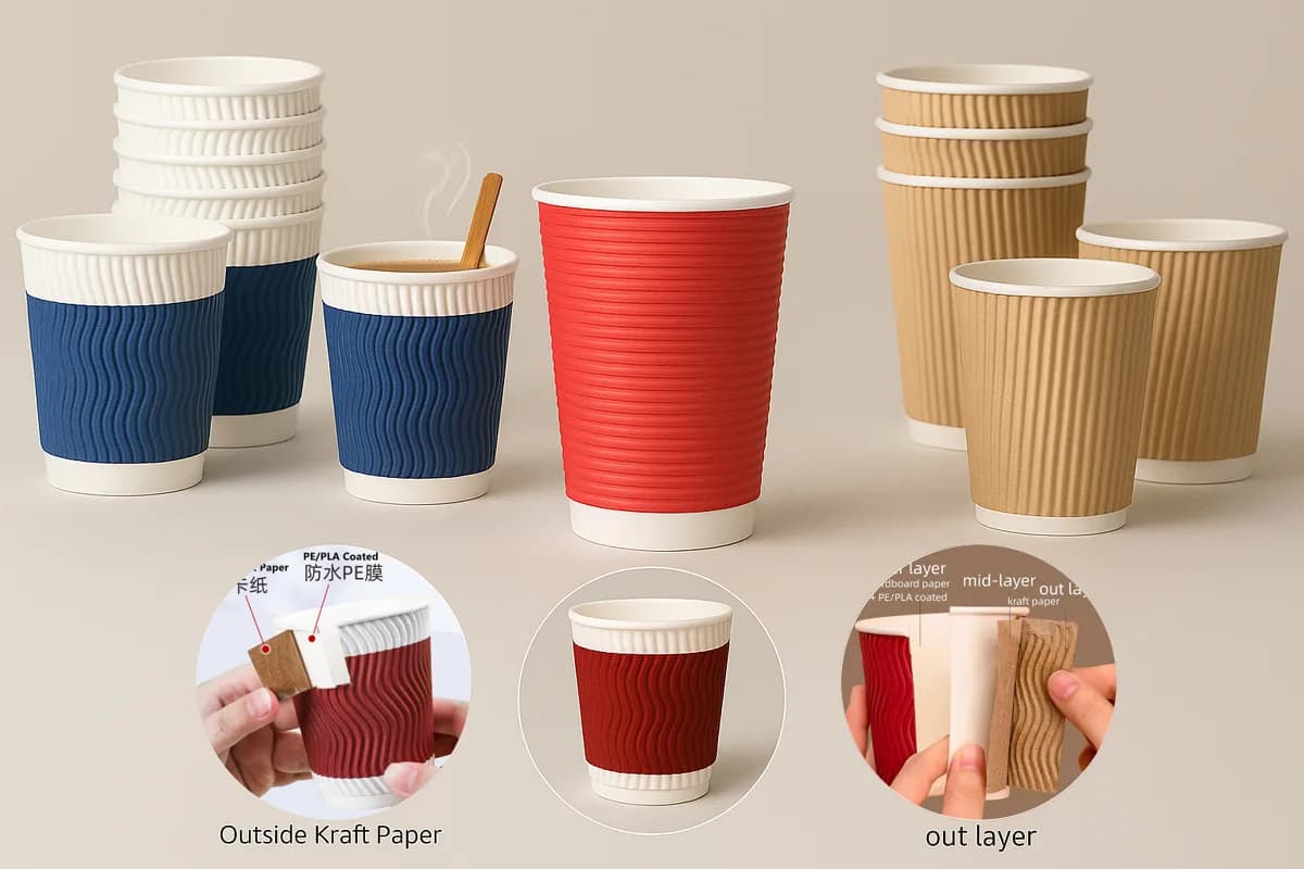 Ripple wall hot paper cups